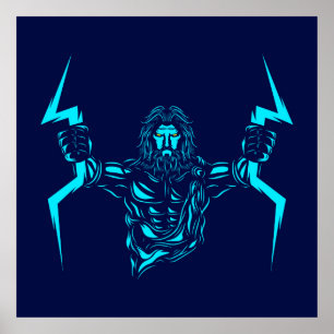 Affiche Zeus mythologie pop art