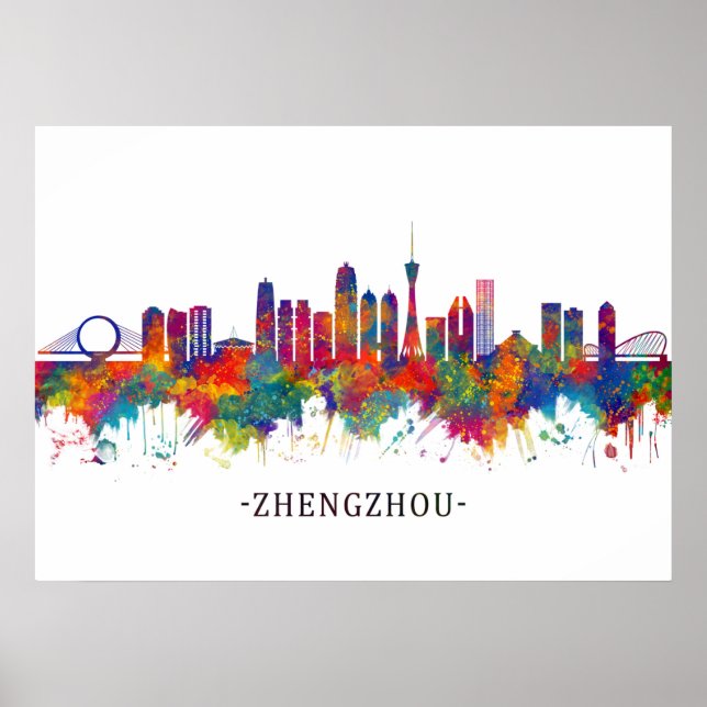 Affiche Zhengzhou China Skyline (Devant)