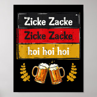 Affiche Zicke zacke hoi hoi hoi chant allemand hommes femm