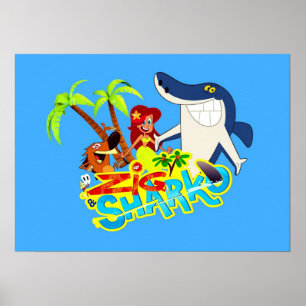 Affiche Zig et sharko dessin animé exotique parti