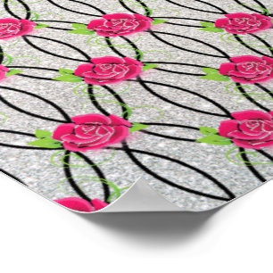 Affiche Zig Zag Motif, fleur