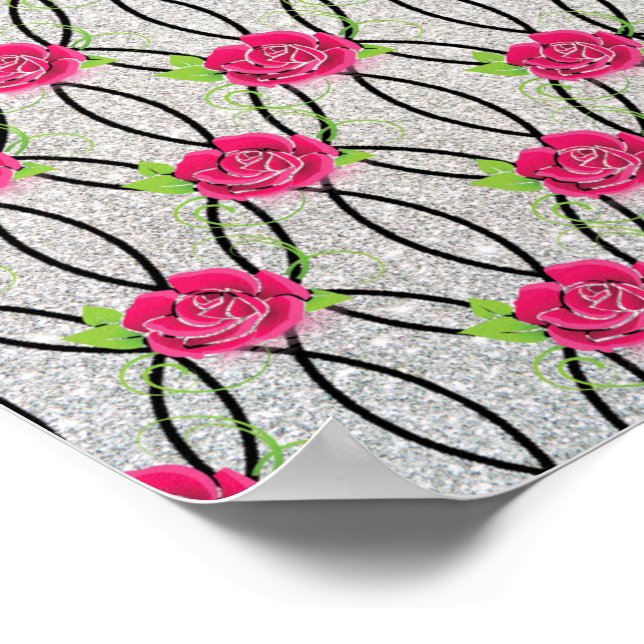 Affiche Zig Zag Motif, fleur (Coin)