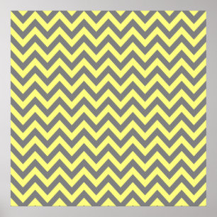 Affiche Zigzag jaune et gris