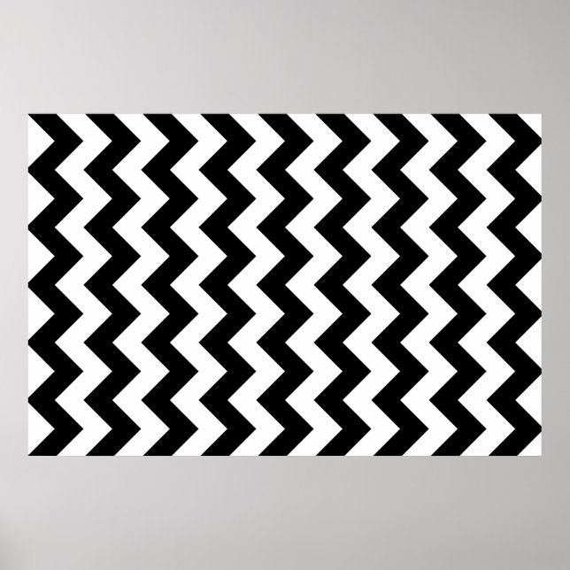 Affiche Zigzag noir et blanc (Devant)