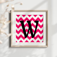 Zigzag rose vif monogramme