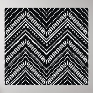 Affiche Zigzag Stripes : Ethnique Dessinée À La Main