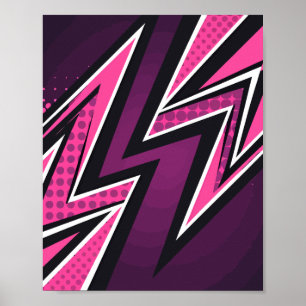 Affiche Zigzag vibrant en rose et violet