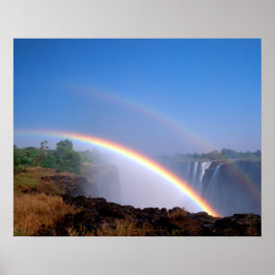 Affiche Zimbabwe, parc national des chutes Victoria. Doubl