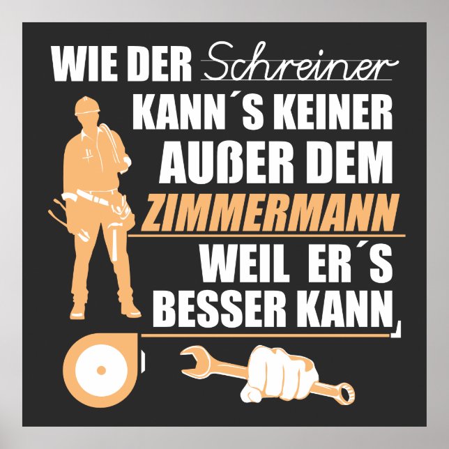 Affiche Zimmermann, Zimmerer, Zimmerleute. Lustiger Spruch (Devant)