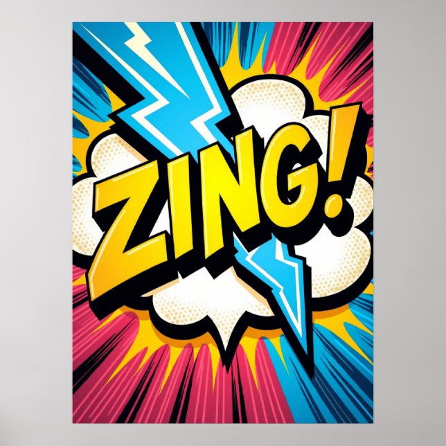 Affiche ZING ! Éclair Pop Art Explosion (Devant)