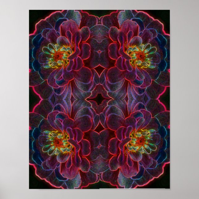 Affiche Zinnia Imaginaire Abstrait (Devant)