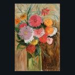 Affiche Zinnias et Asters | Tadeusz Makowski<br><div class="desc">Zinnias and Asters in a Glass Jar (1920) de Tadeusz Makowski (polonais, 1882-1932) est une vie tranquille charmant et moderne qui allie simplicité et couleurs vives. Connu pour son approche poétique et stylisée, Makowski présente un arrangement modeste de zinnias et de maîtres brillants dans un bocal transparent, utilisant des lignes...</div>