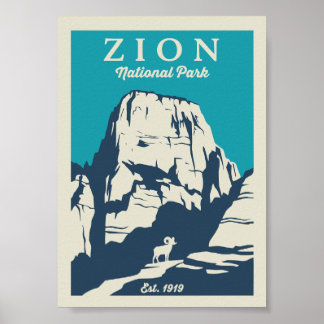 Affiche Zion National Park vintage