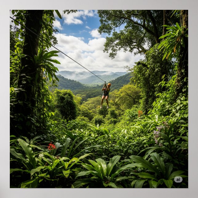 Affiche Zip-Lining Jungle Canopy (Devant)