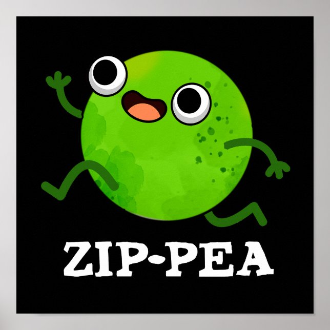 Affiche Zip pea Funny Zippy Pea Pun Dark BG (Devant)