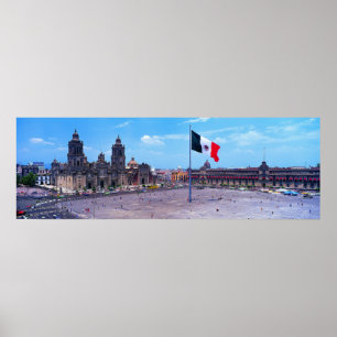 Affiche Zocalo, Mexico, Mexique