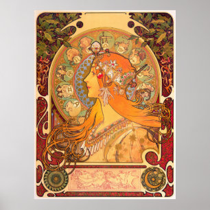 Affiche Zodiac, 1896 par Alphonse Mucha