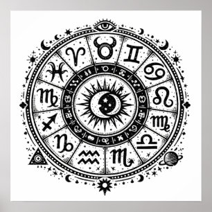 Affiche Zodiac Arcana — Les Douze Signes par BurnsInHell