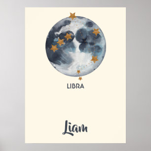 Affiche Zodiac Celestial Libra Nursery Wall Art