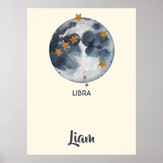 Affiche Zodiac Celestial Libra Nursery Wall Art (Devant)