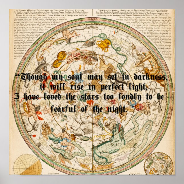 Affiche Zodiac Celestial map Astrology Stars Quote Art (Devant)