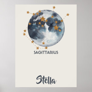 Affiche Zodiac Celestial Sagittarius Nursery Wall Art