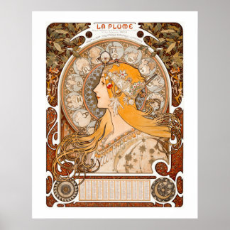 Affiche Zodiac La Plume by Alphonse Maria Mucha