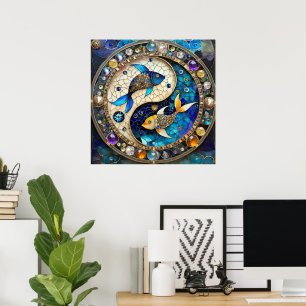 Affiche Zodiac - Poissons de poisson Yin et Yang