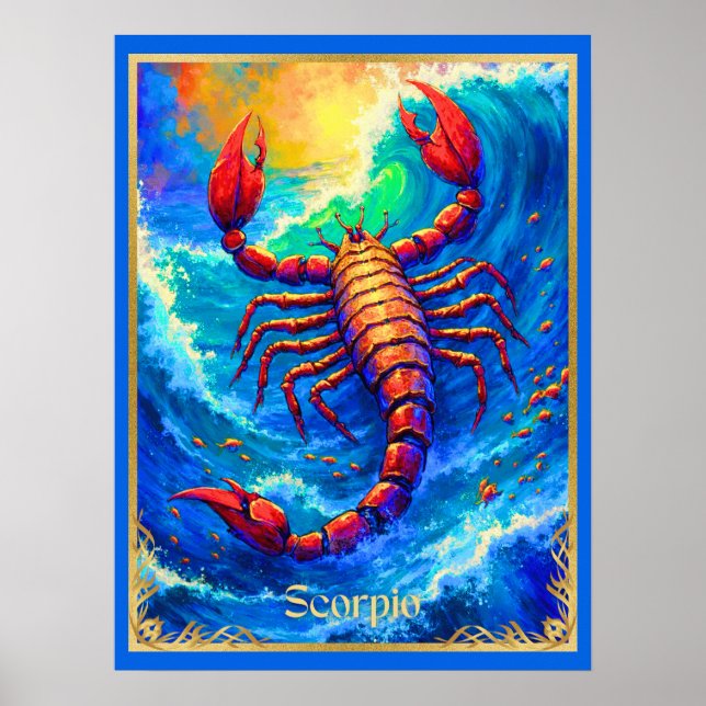 Affiche Zodiac Sign Scorpio Emerging from Deep Waters (Devant)