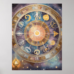 Affiche Zodiac Signes et Astrologie Mur Art