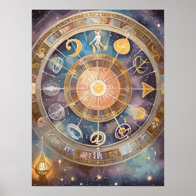 Affiche Zodiac Signes et Astrologie Mur Art (Devant)