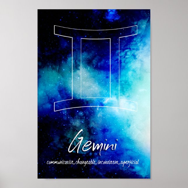 Affiche Zodiac : Traits Gemini (Devant)