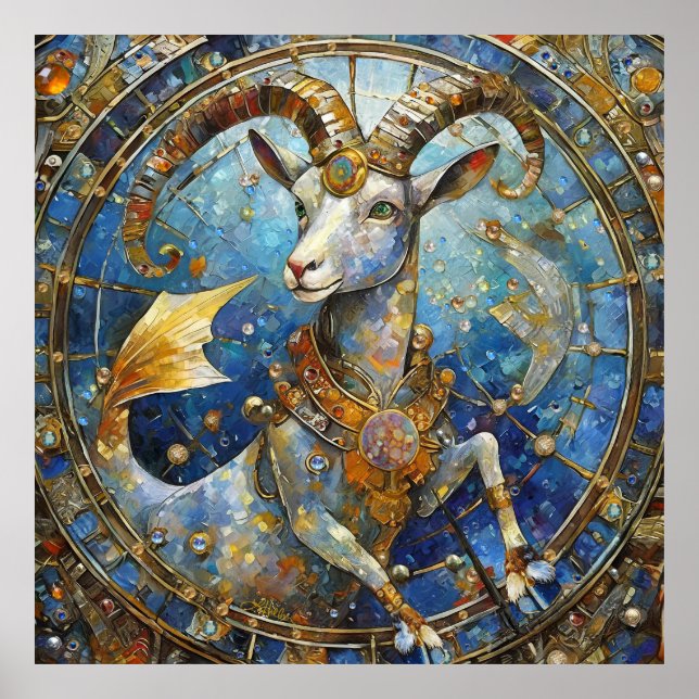 Affiche Zodiaque - Capricorne la Chèvre de Mer (Devant)