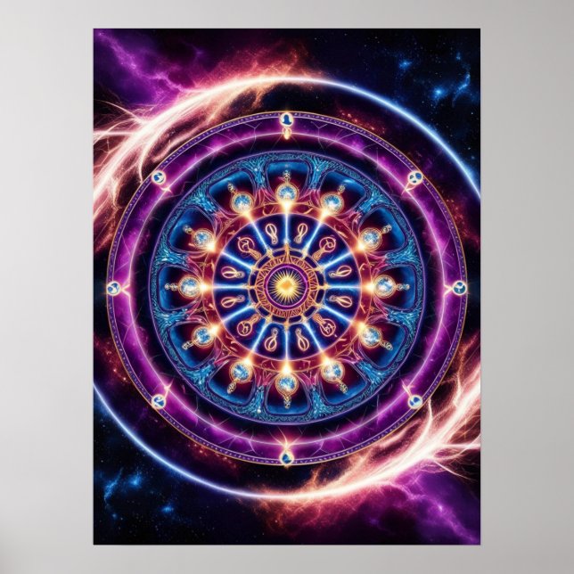 Affiche Zodiaque mystique Mandala - Mur vibrant (Devant)
