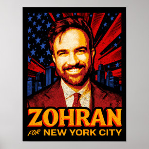 Affiche Zohran Mamdani pour l'élection du maire de New Yor