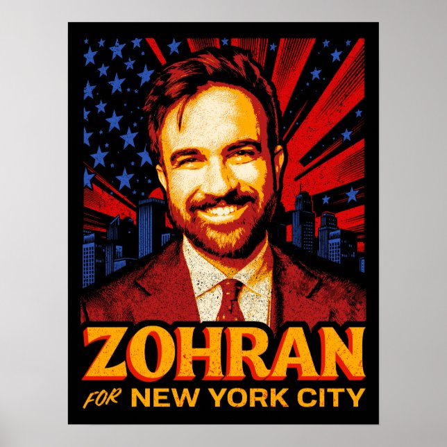 Affiche Zohran Mamdani pour l'élection du maire de New Yor (Devant)