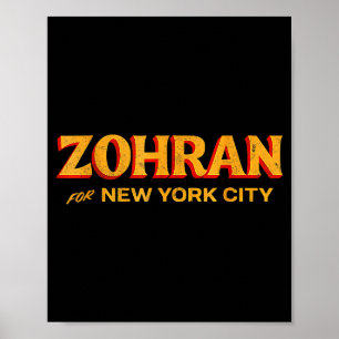 Affiche Zohran Mamdani pour maire de Nyc drôle cool tendan
