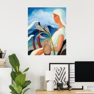 Affiche Zolo Palugyay Fille en Blanc Art Moderne Vintage