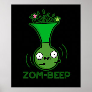 Affiche Zom-beep Funny Zombie Honker Pun Dark BG