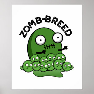 Affiche Zom-breed Funny Halloween Zombie race Pun