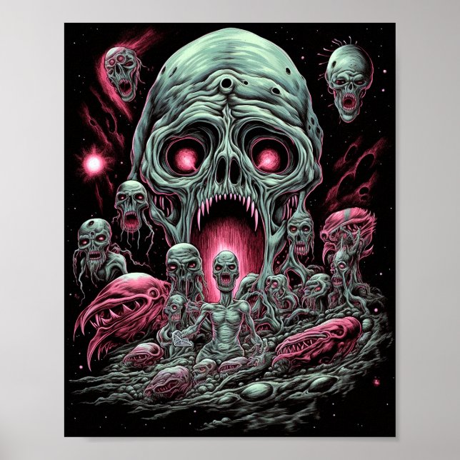 Affiche Zombie Créations Sci-fi Horror Art (Devant)
