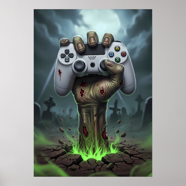 Affiche Zombie Gamer Hand - Undead Controller Grip (Devant)