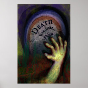 Affiche Zombie Graveyard Hand Reaching Up Haunted Art