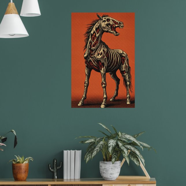 Affiche Zombie Horse on Bold Orange Scene (Salon 1)