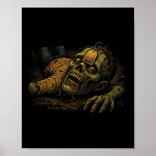 Affiche Zombie Npc Teag - Blague de thé G Gamer Mème Hallo