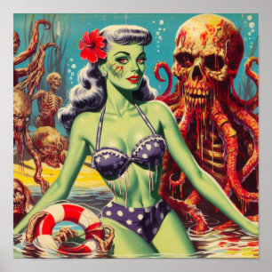 Affiche Zombie Pin-up
