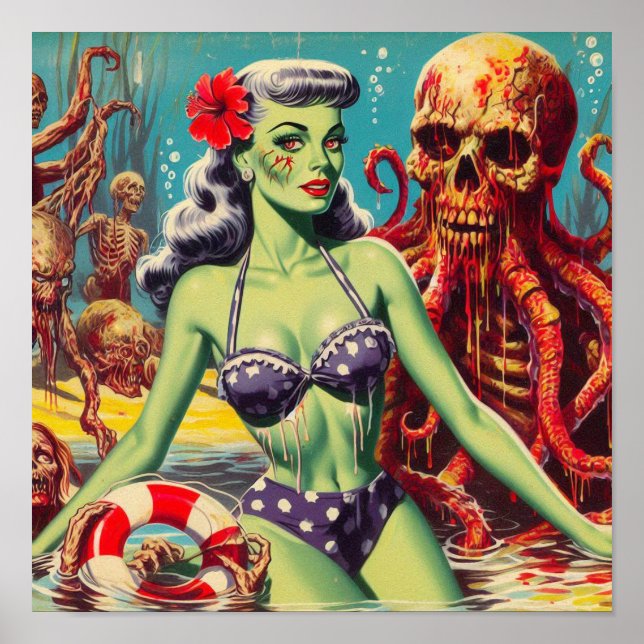 Affiche Zombie Pin-up (Devant)