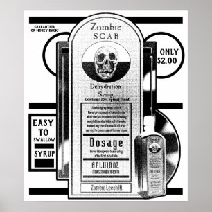 Affiche Zombie Syrup Black & White
