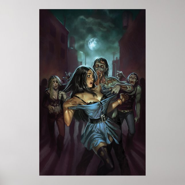 AFFICHE ZOMBIE TERRORS COUVRE L'IMAGE PAR ALY TELL (Devant)