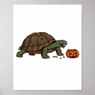 Affiche Zombie Turtle Candy Crawl - Halloween lent et effr